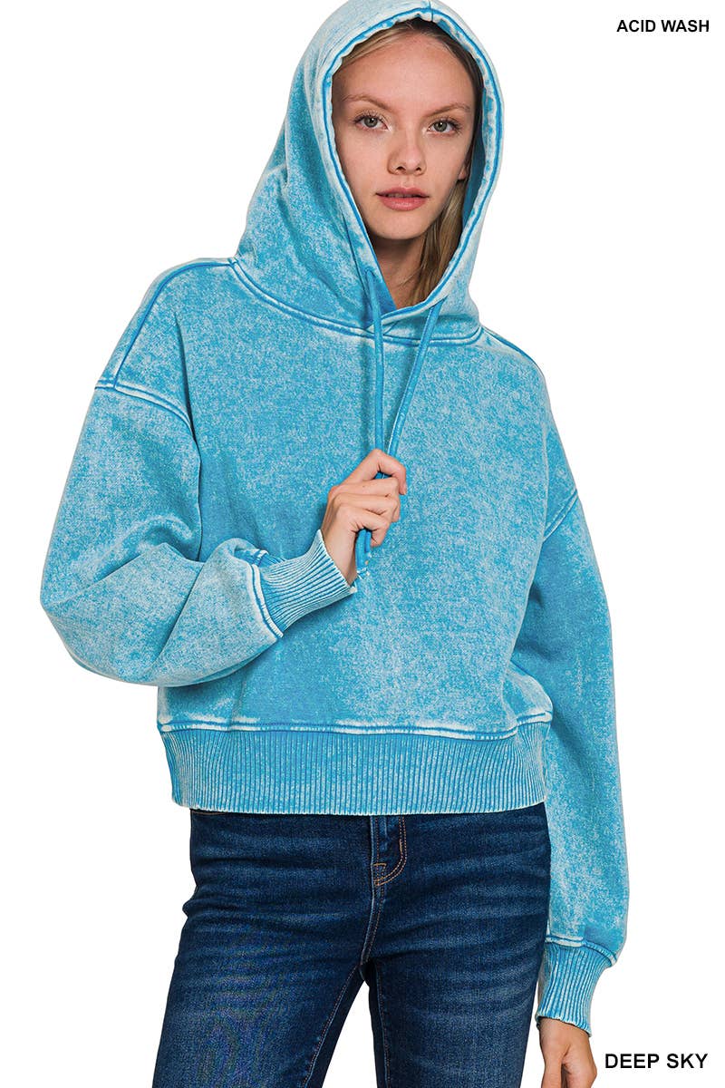 Vanilla Monkey – wholesale Hoodie - Dam – Acid Wash Fleece Cropped Hoodie11