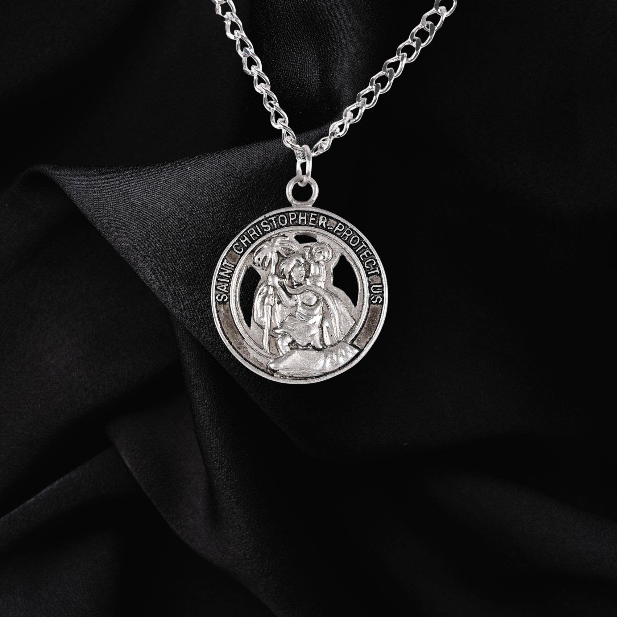 Dicksons - Vendita all'ingrosso Gioielli - Uomo - MEDAGLIONE CIRCOLARE NK-PWT ST CHRISTOPHER-24" CH 15/16"1