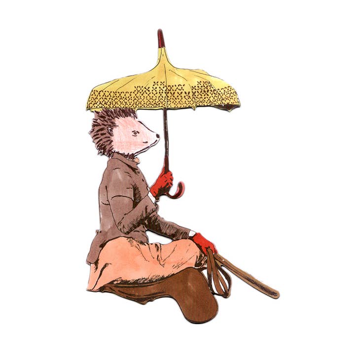 Hedgehog Rider Magnet - Pink for wholesale by Sian Zeng