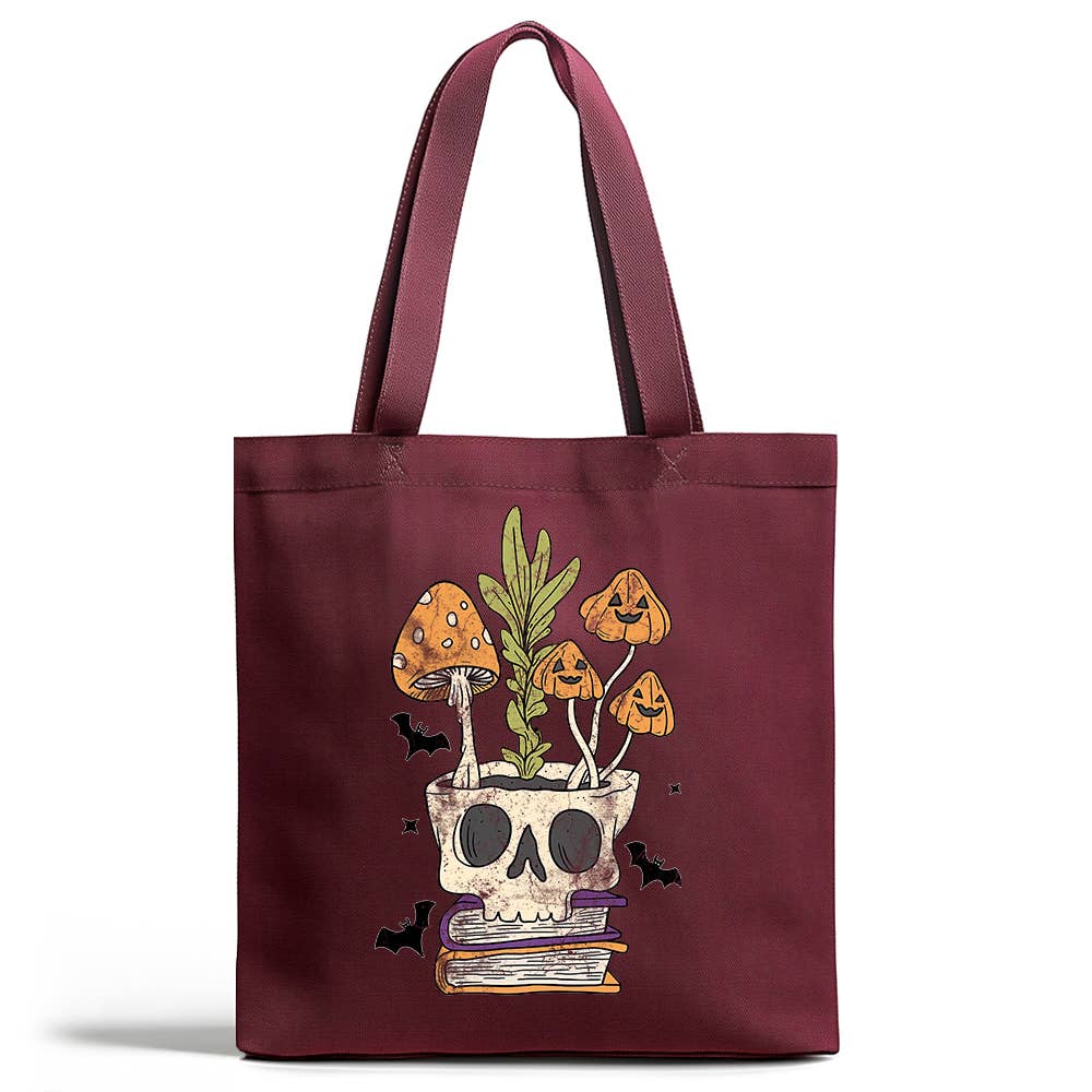Loftipop - Wholesale Tote Bag - Women's - Retro Skull Mushroom Tote Bag, Bookish Dark Academia Gifts4