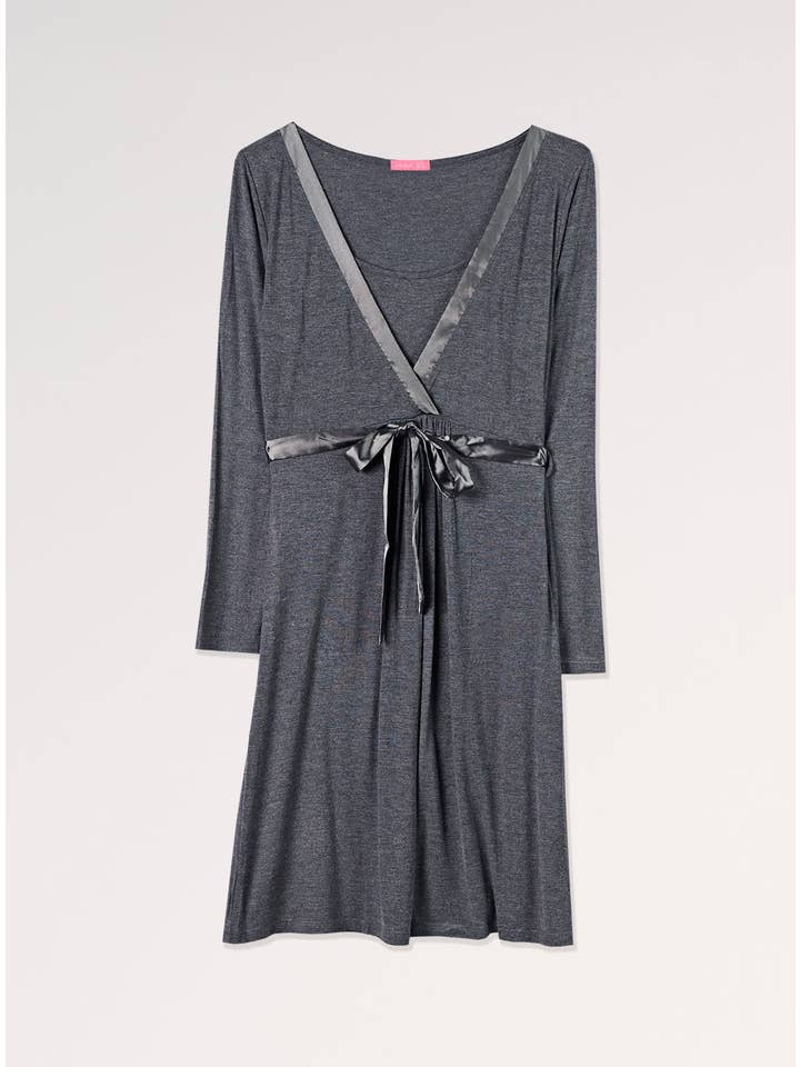 Ohma Barcelona – Großhandel Stillkleid – Schwangerschafts- & Stillmode – Still-Nachthemd mit Satinband5