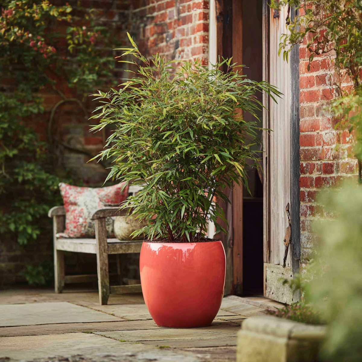 Oasis of Life - Wholesale Live Plant - Bamboo – 4 plants – Fargesia nitida 'Red Dragon' – Height 60–80cm – Ø17cm – Evergreen & hardy bamboo – Non-invasive – Red dragon bamboo as a privacy screen & hedge plant8