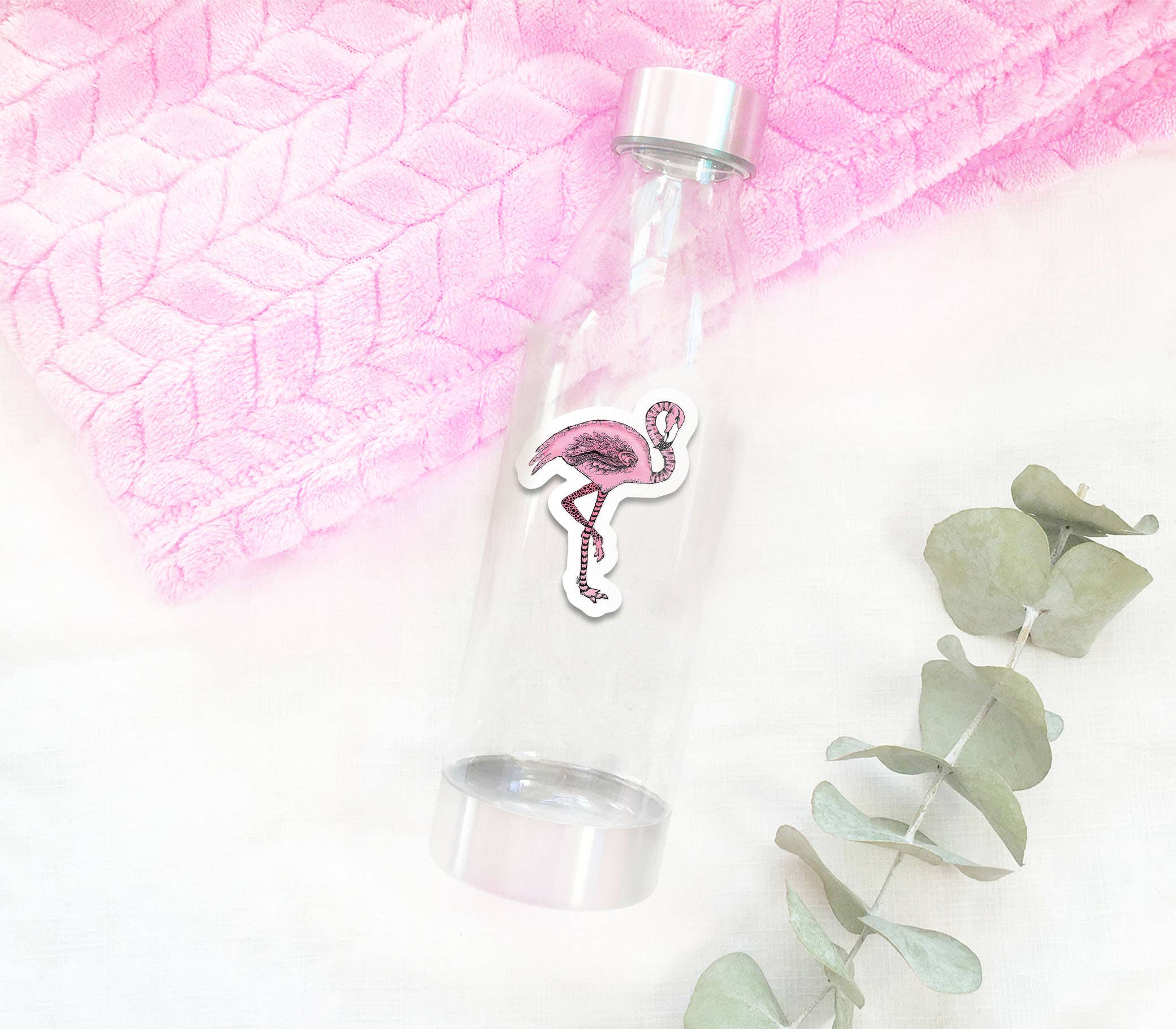 Katekreates - Wholesale Sticker - Flamingo Sticker, 3” Sea Creature Sticker, Beach Decal1