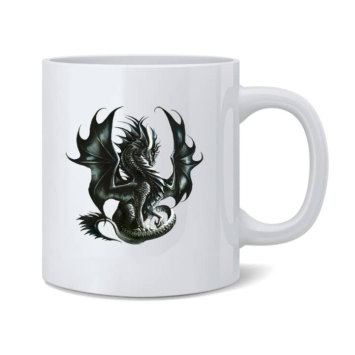 Obsidian Black Dragon av Ruth Thompson konst kaffemugg 11oz för wholesale av Gotham Gifts