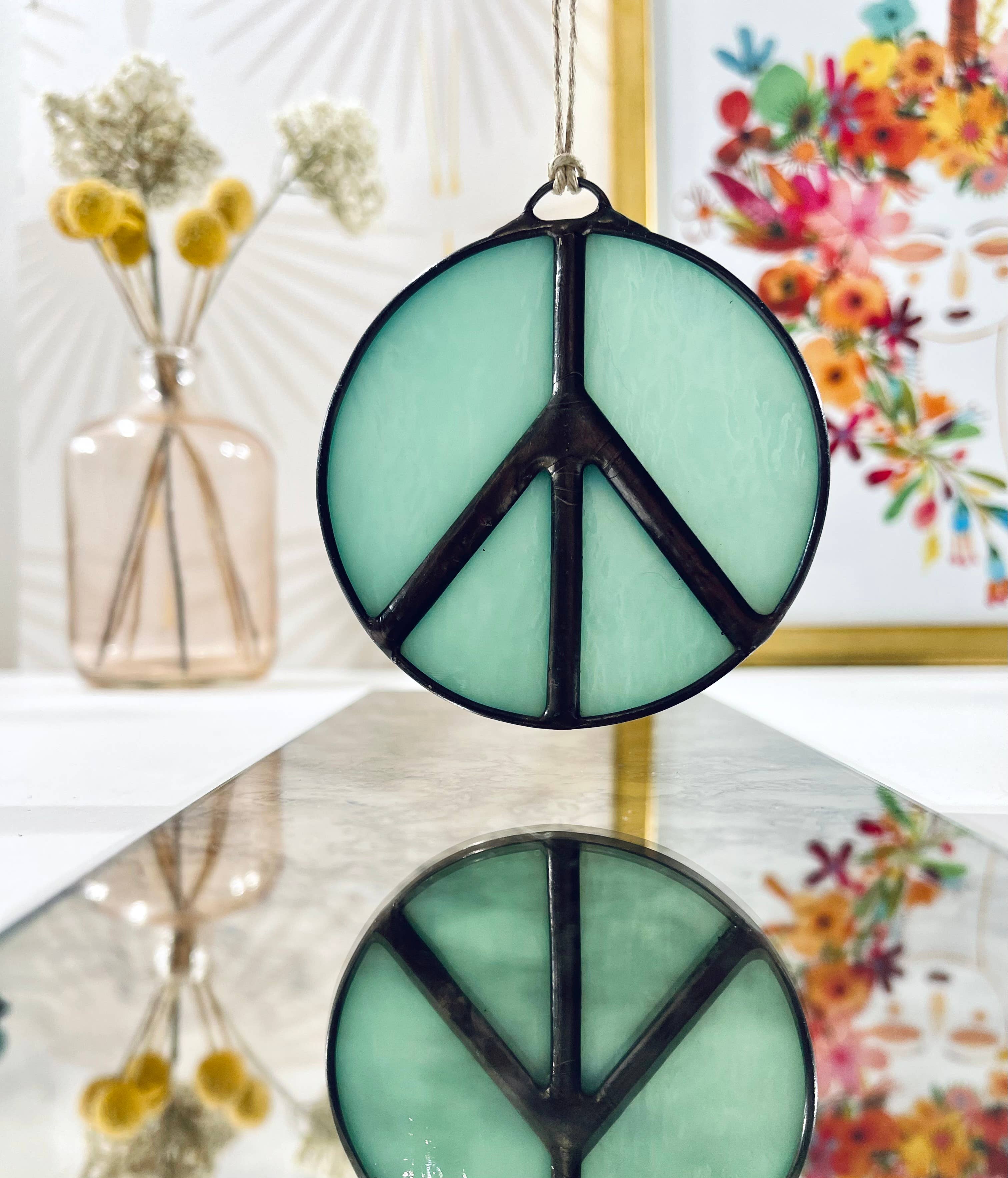 Samara Designs Studio - Wholesale Suncatcher - Glass Peace Sign Suncatcher16