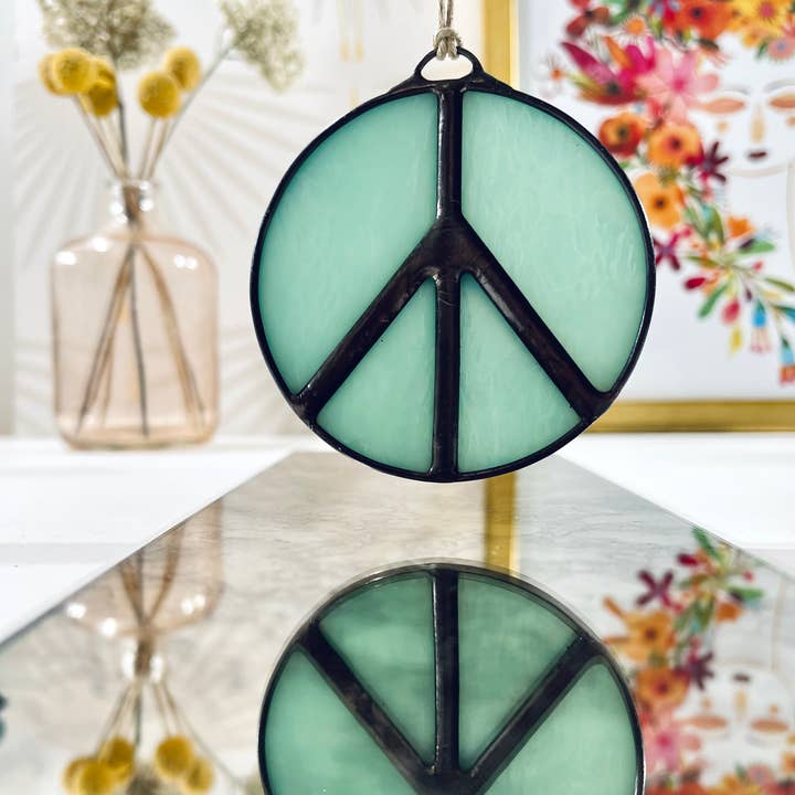 Samara Designs Studio - Wholesale Suncatcher - Glass Peace Sign Suncatcher16