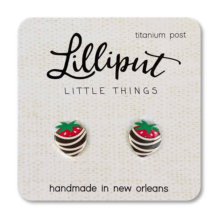 Chocolate Covered Strawberry Earrings // Valentines Day for wholesale by Lilliput Little Things