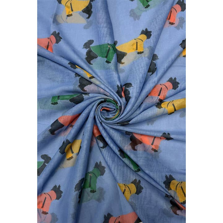 Fashion Scarf World - Wholesale Scarf - Women's - Schnauzer Dog Print Frayed Scarf3