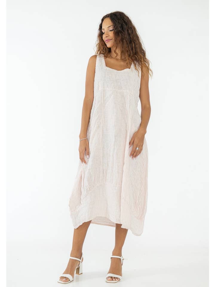 LINEN & COTTON HOUSE - Wholesale Dress - Women's - ROBE EN LIN 322 8119 RAYÉE PRINTEMPS ÉTÉ VÊTEMENTS23