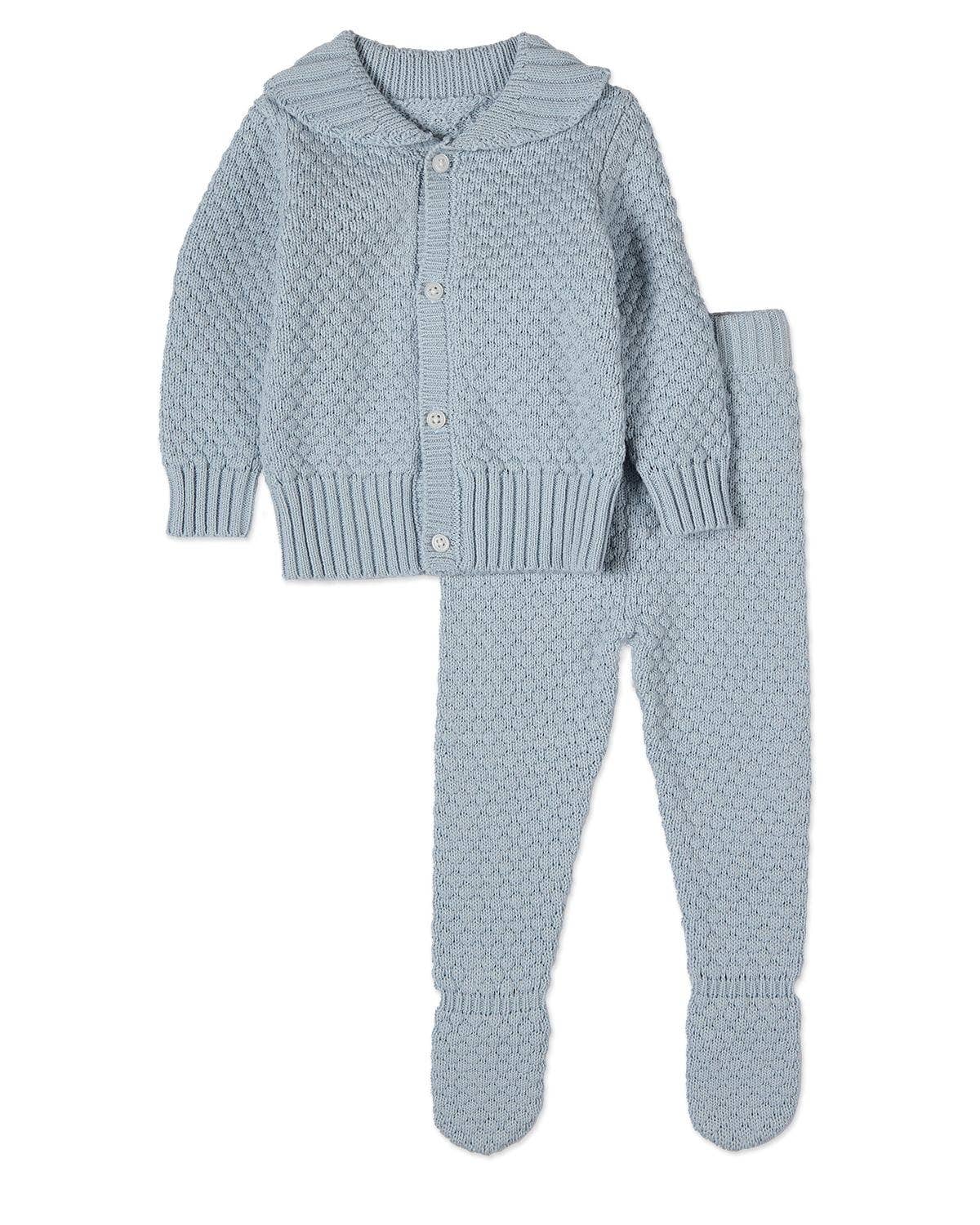 Baby Blue Boys Knit 2 Pc Cardigan set for wholesale on Faire