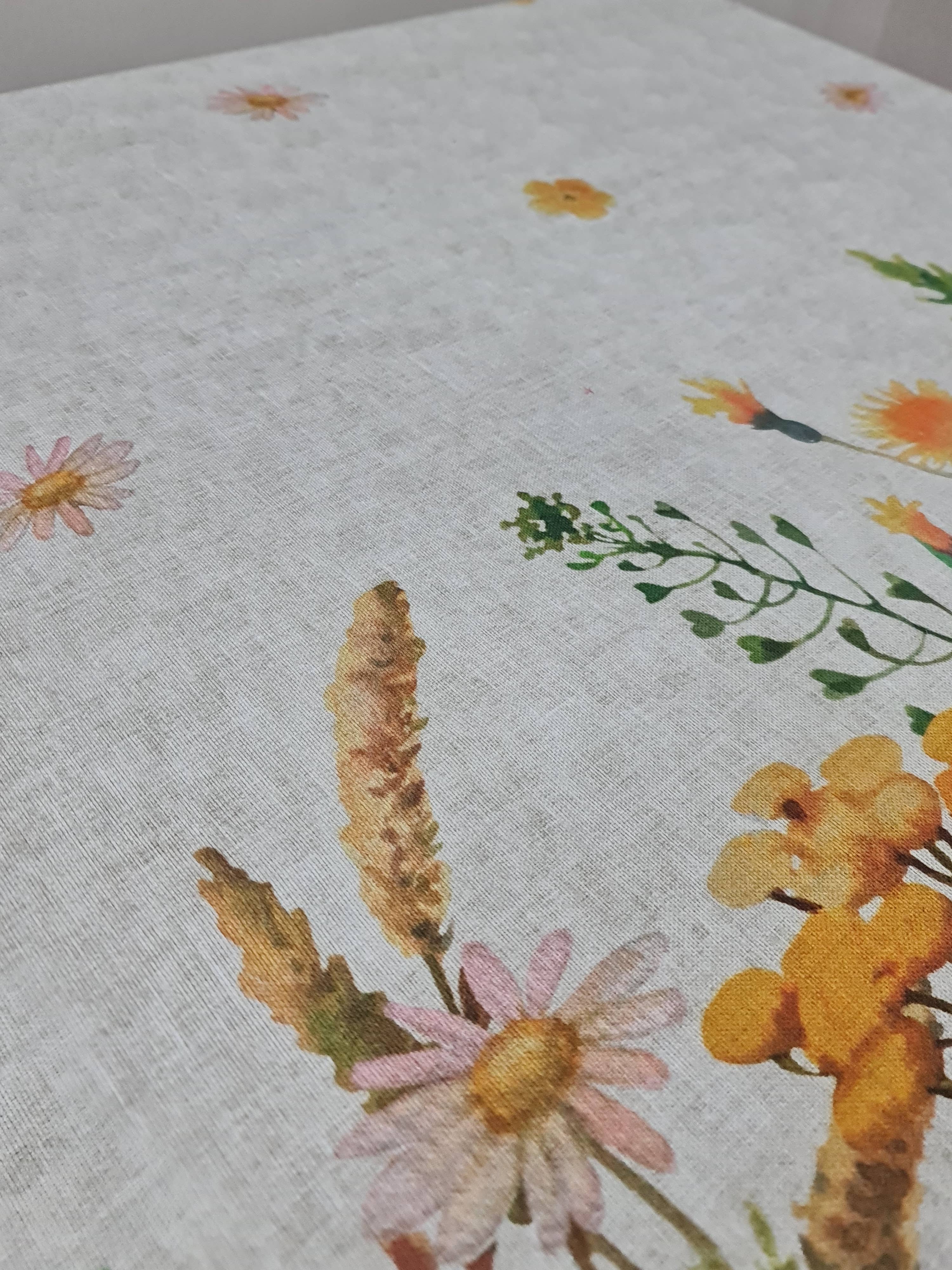 Lunaria Lab - Wholesale Tablecloth - Field Flowers Printed Tablecloth in Cotton Blend2