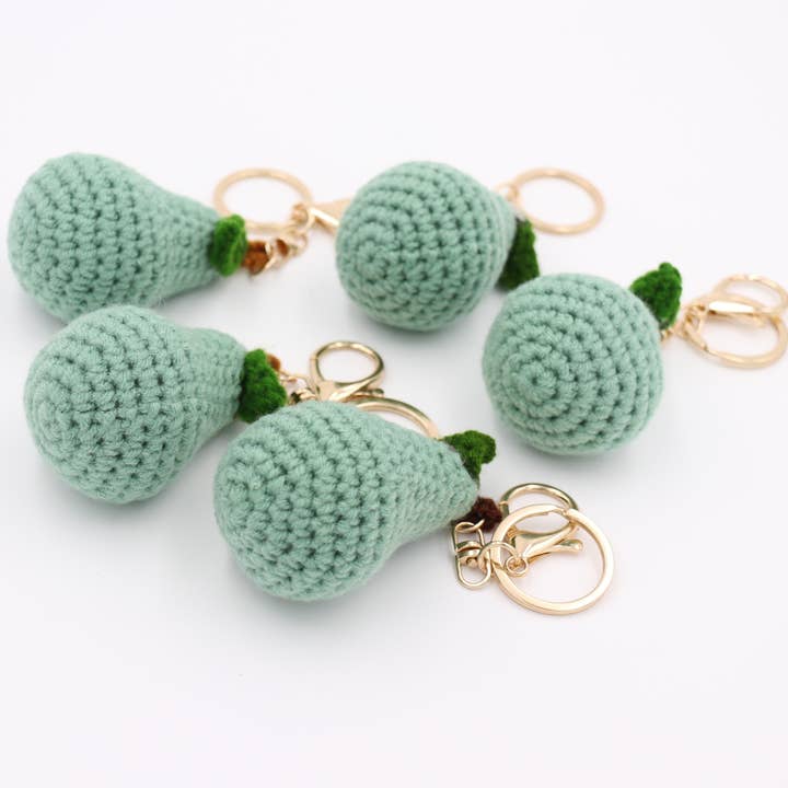 The Perfect Pear: Knitted Pear Keychain Ready to Tag Along Anywhere for wholesale by Sparkle Being