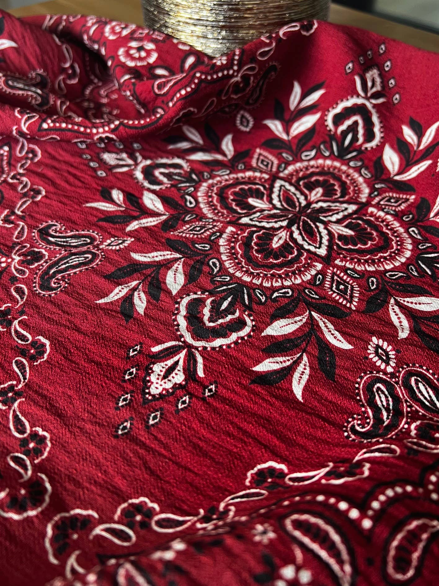 MY DRESS MADE - Wholesale T-Shirt - Women's - Scarlett bandana slub viscose fabric - printed in France8