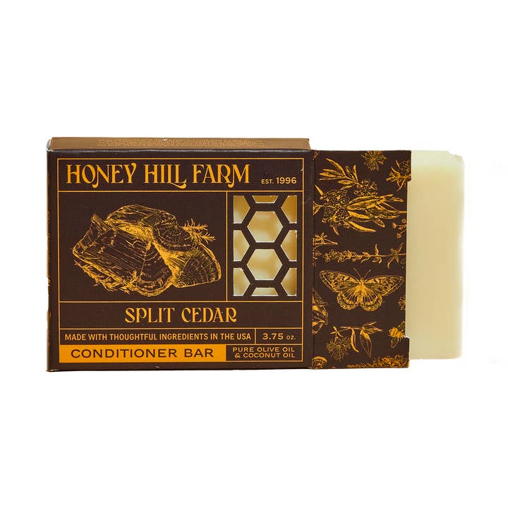 Conditioner Bar - Split Cedar 3.75 Oz for wholesale by Honey Hill Farm