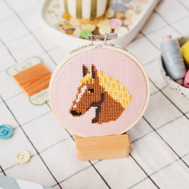 Beginner Horse Cross Stitch Kit for wholesale by Cotton Clara Craft Kits & Supplies