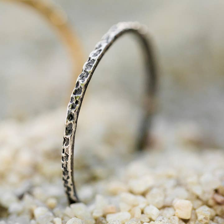 textured square stacking ring for wholesale by Saturate