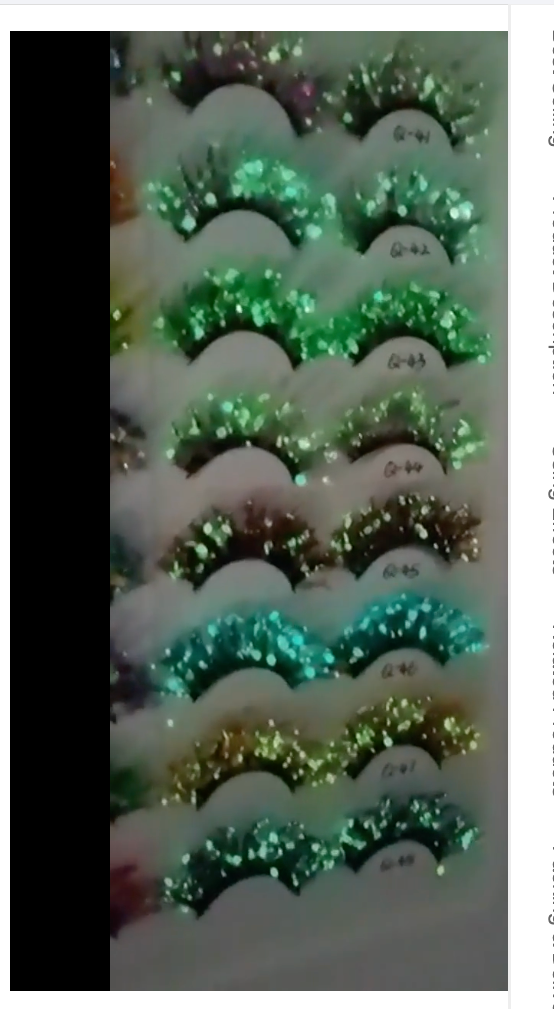 SugarQuoteMeNot LLC - Wholesale False/Fake Eyelashes - Glam Glow-in-the-Dark & Luminous Glitter Glam Eyelashes15