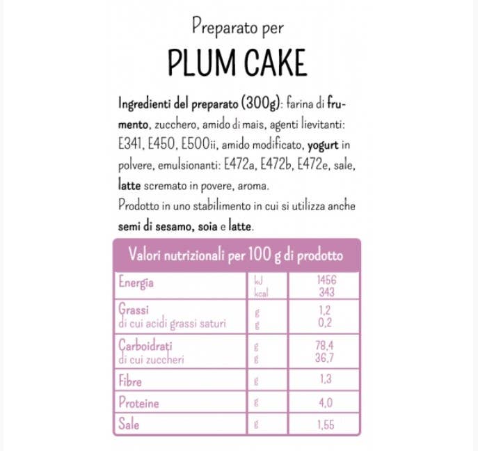 Molino Rossetto - Wholesale Cake Mix - PREPARED FOR PLUM CAKES - 300 G2