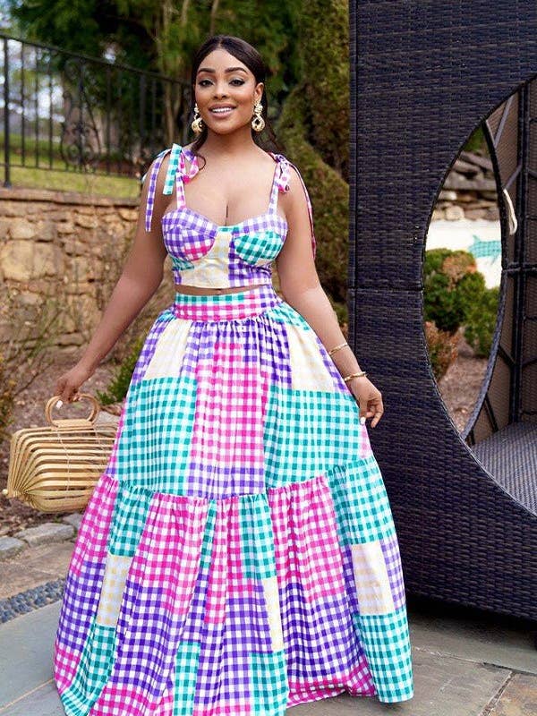 Aria Romance - Wholesale Top & Skirt Set - Women's - Halter vest wrap hip skirt dress two-piece set