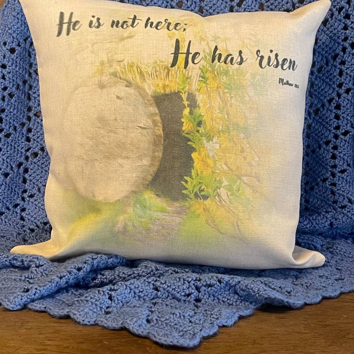LAND OF COTTON - Wholesale Throw Pillow Cover - He is Risen 15.75" Pillowcase (Copy)