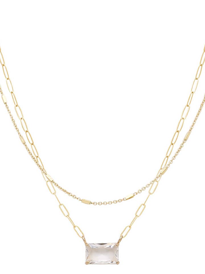 PENDENTIF TRANSPARENT À 2 RANGÉES AN-4224 pour la vente par anbfashion