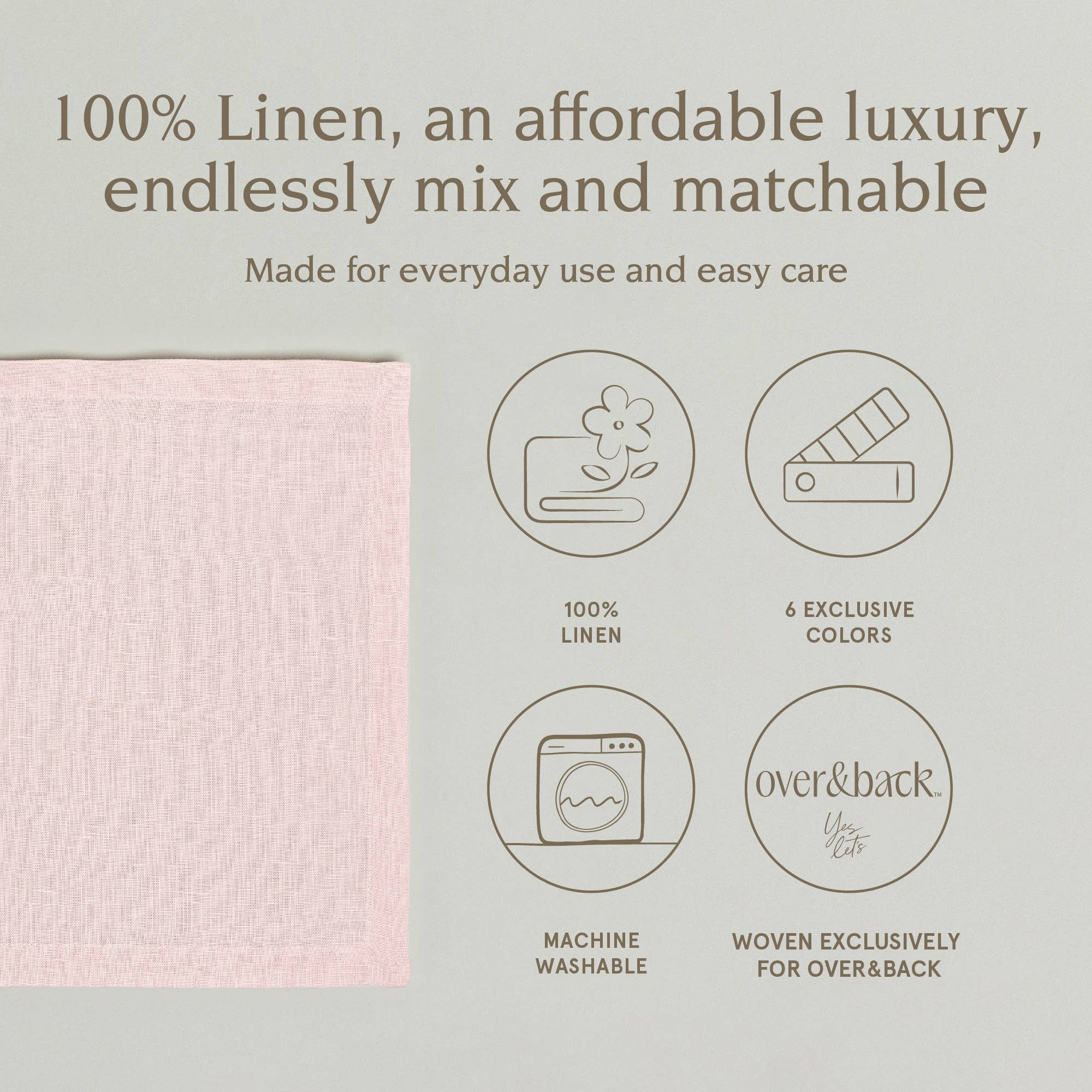 over&back - Wholesale Placemat - 100% Linen Woven Placemats – Perfect For Fall – Set of 430