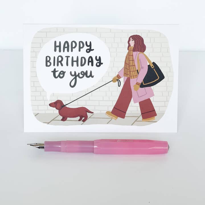 Lomond Paper Co - Wholesale Birthday Card - Happy Birthday To You - Dachshund