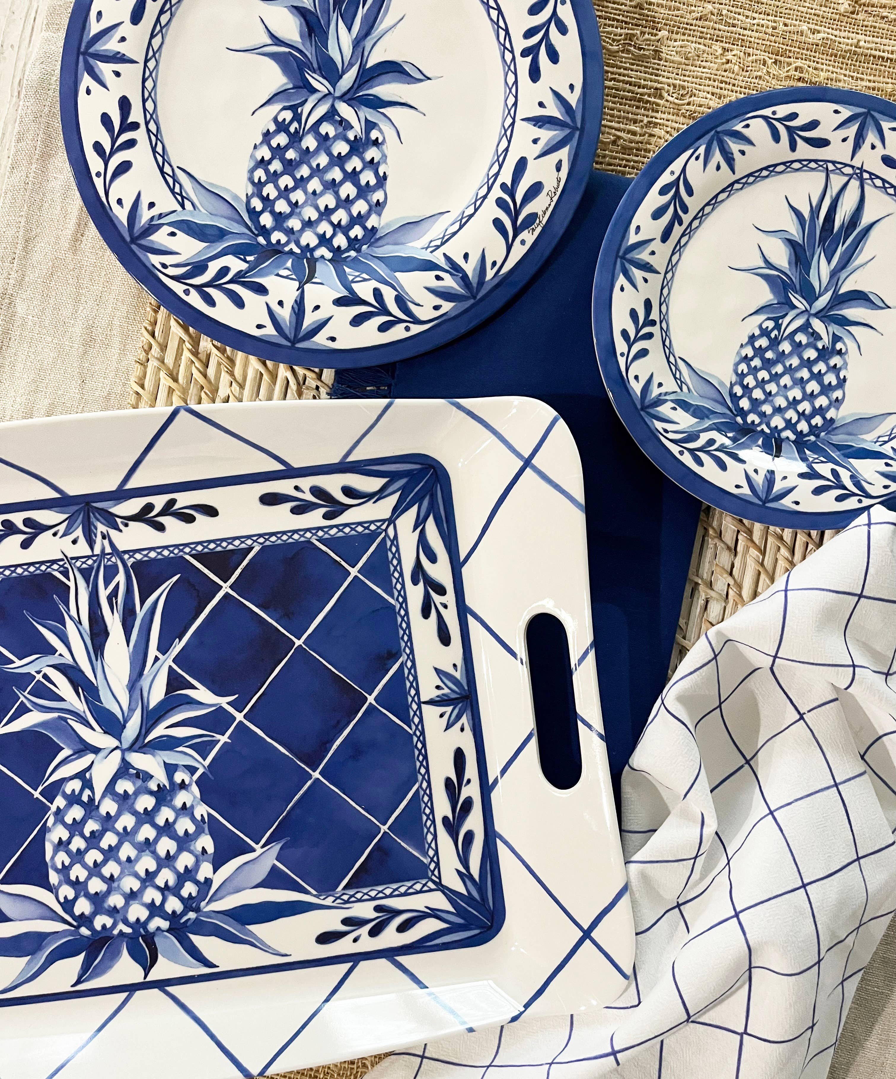 Bamboo Table - Wholesale Dinner Plate - Blue Pineapple Bamboo Plate Collection8