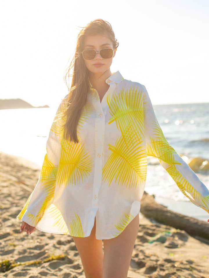 Purity Mønstret Skjorte - Gul for engroshandel hos The Beach