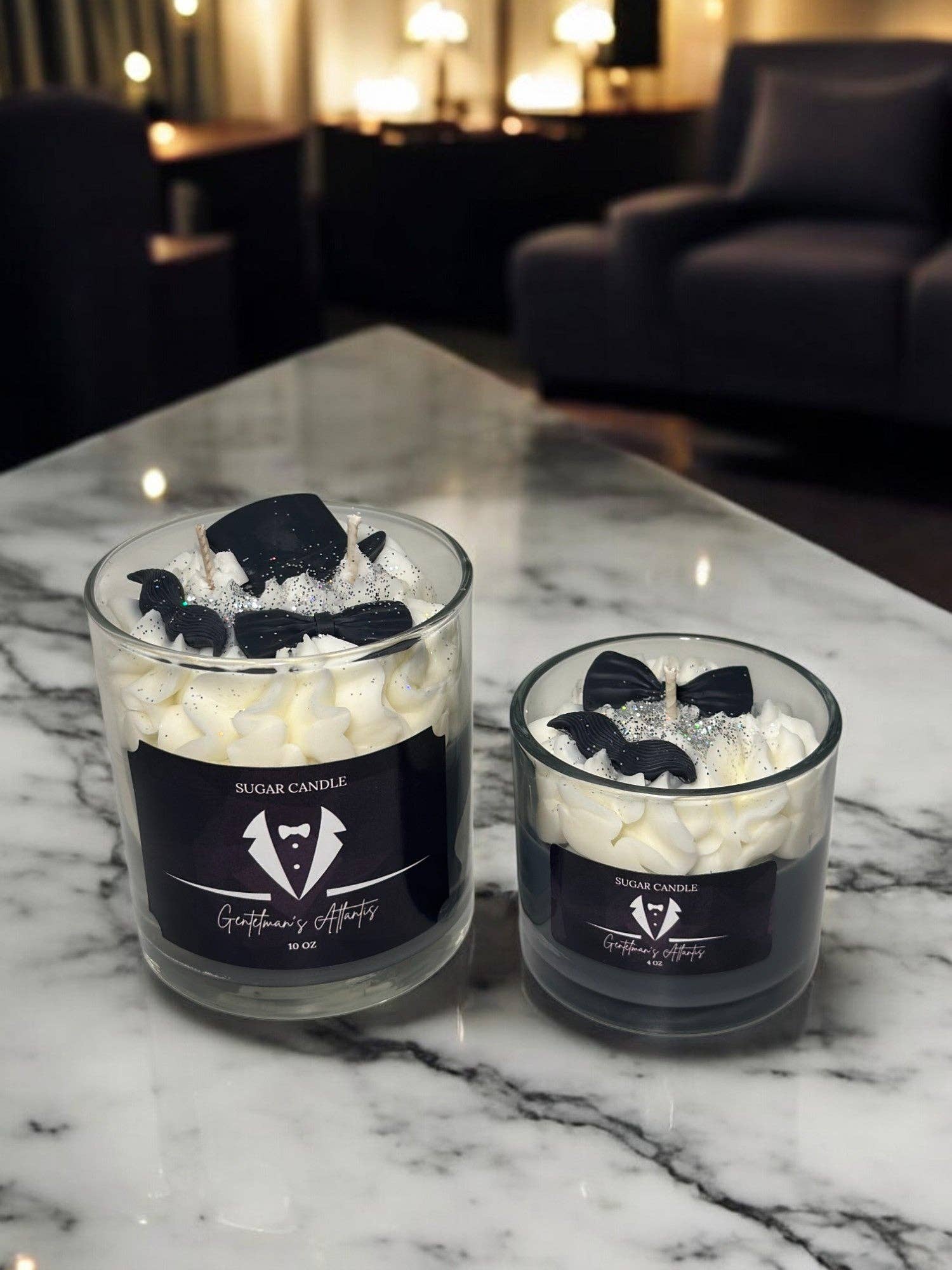 Sugar Candle - Wholesale Jar/Filled Candle - Gentlemen’s Atlantis Candle: Masculine, Soy Wax, Gift Ready3