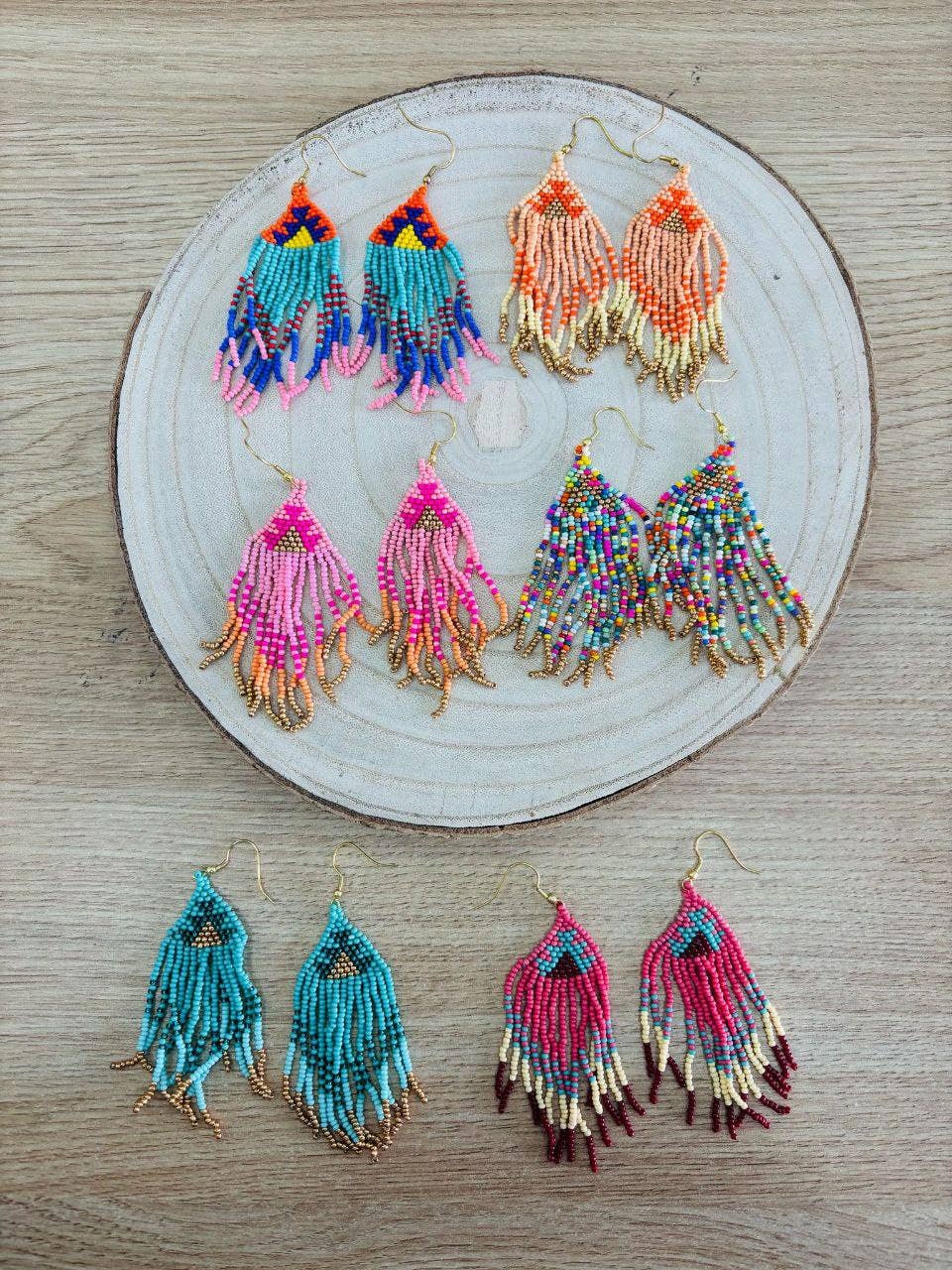 Hecho a mano - Vente Boucles d'oreilles pendantes - Boucles d’oreilles pendantes à boules colorées7