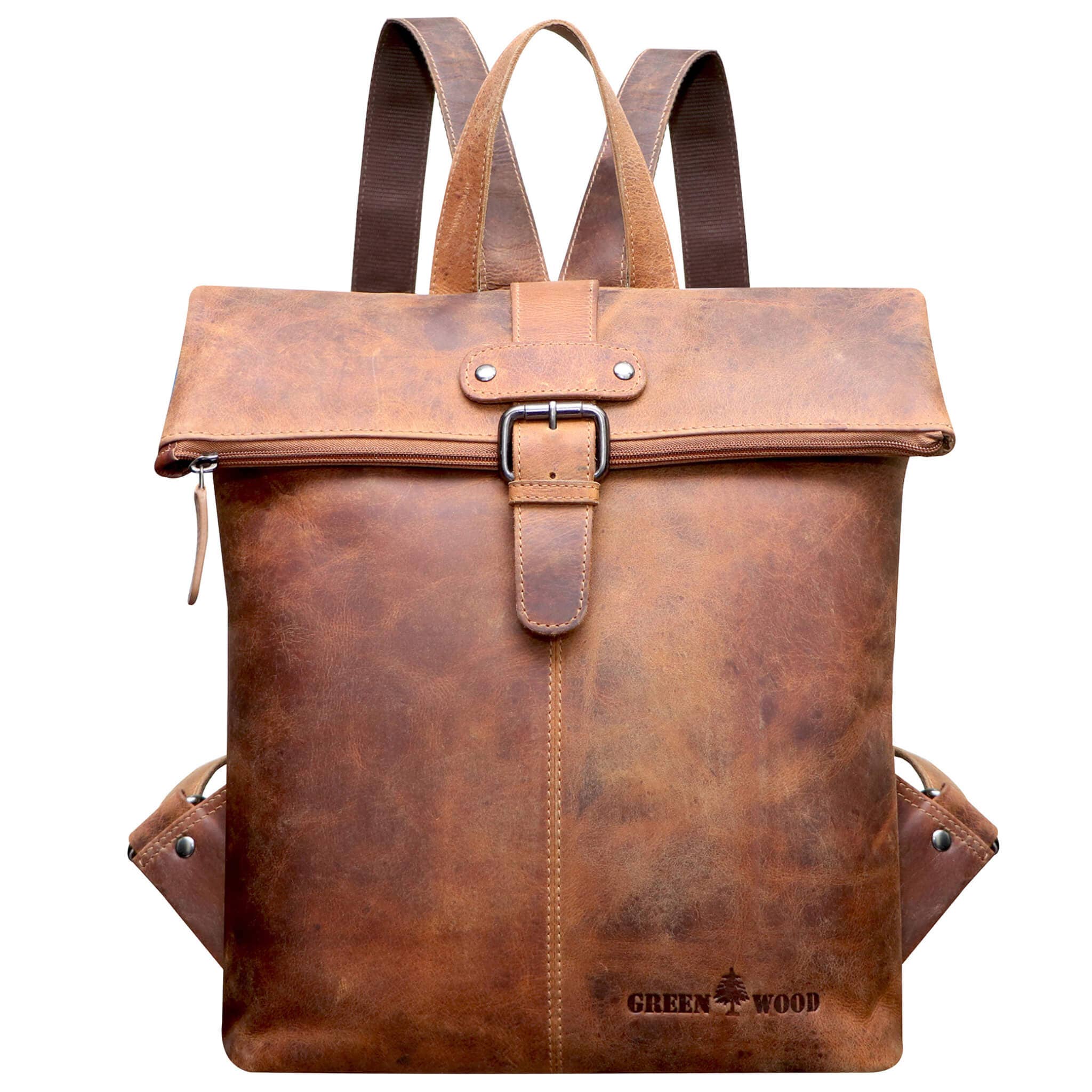 Greenwood – Engroshandel Rygsæk - Dame – Sandy Lille Rygsæk med Rullelukning Pige Læderrygsæk Dame Moderne7