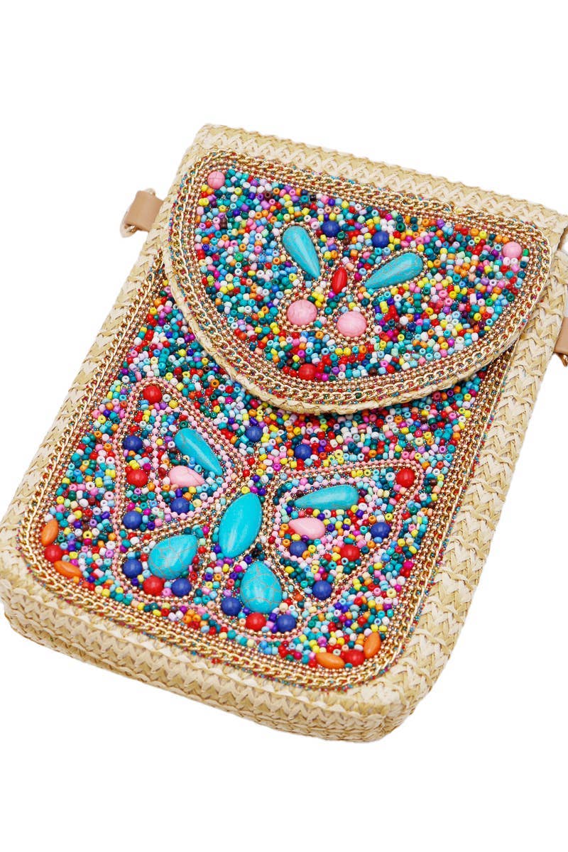 Cap Zone - Wholesale Crossbody Bag - Women's - Butterfly Bohemian Artisan Beaded Crossbody Bag2