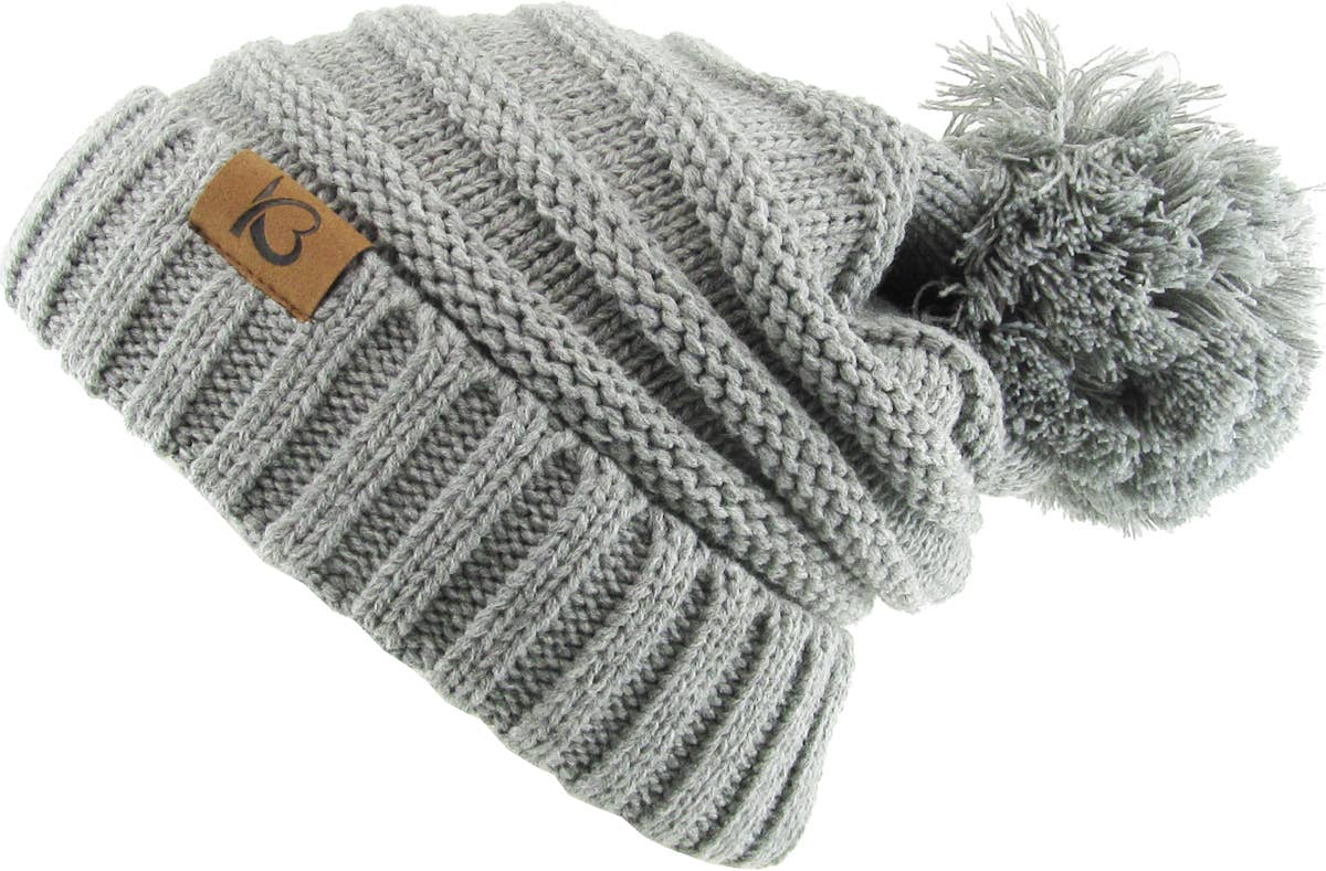 KBETHOS – Großhandel Beanie – Damen – Chunk Pom Pom Grobstrick-Mütze mit Zopfmuster und Rippenstrick9