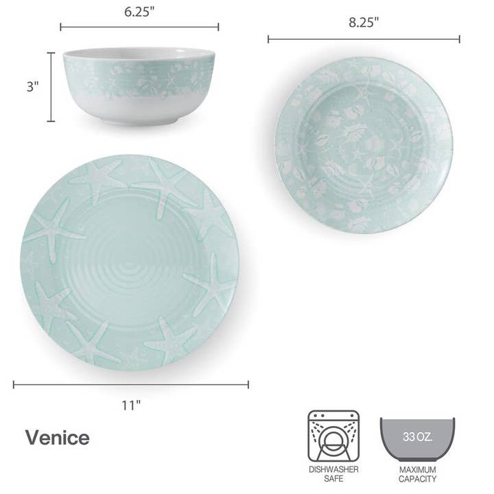 TEAL Pfaltzgraff Venice 12Pc DW Set Melamine Brown Bx Pkg for wholesale on Faire