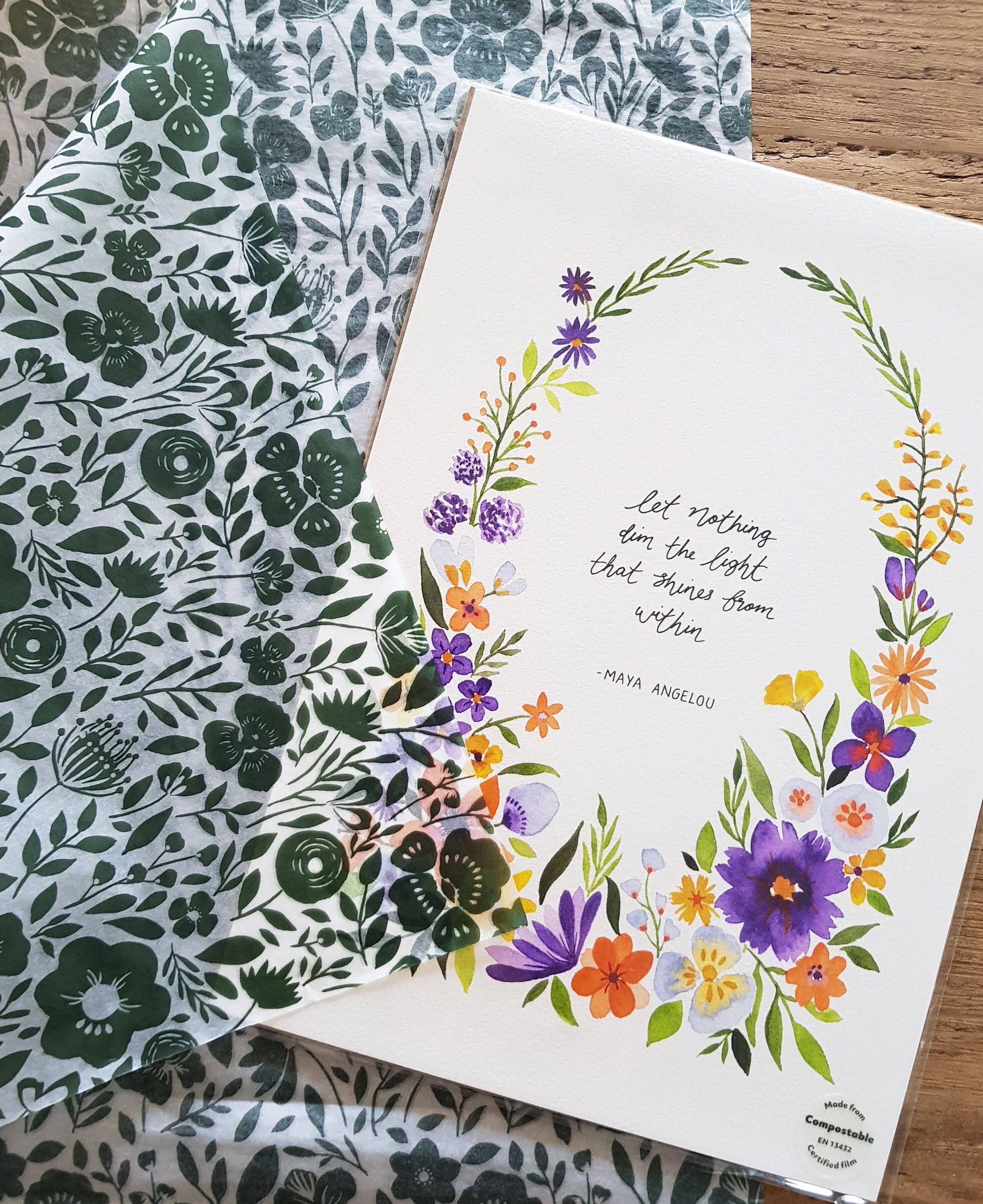 Anna Lau Art - Wholesale Art Print - Maya Angelou A4 Watercolour Floral Art Print4