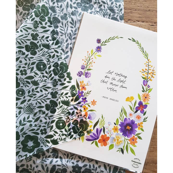 Anna Lau Art - Wholesale Art Print - Maya Angelou A4 Watercolour Floral Art Print4