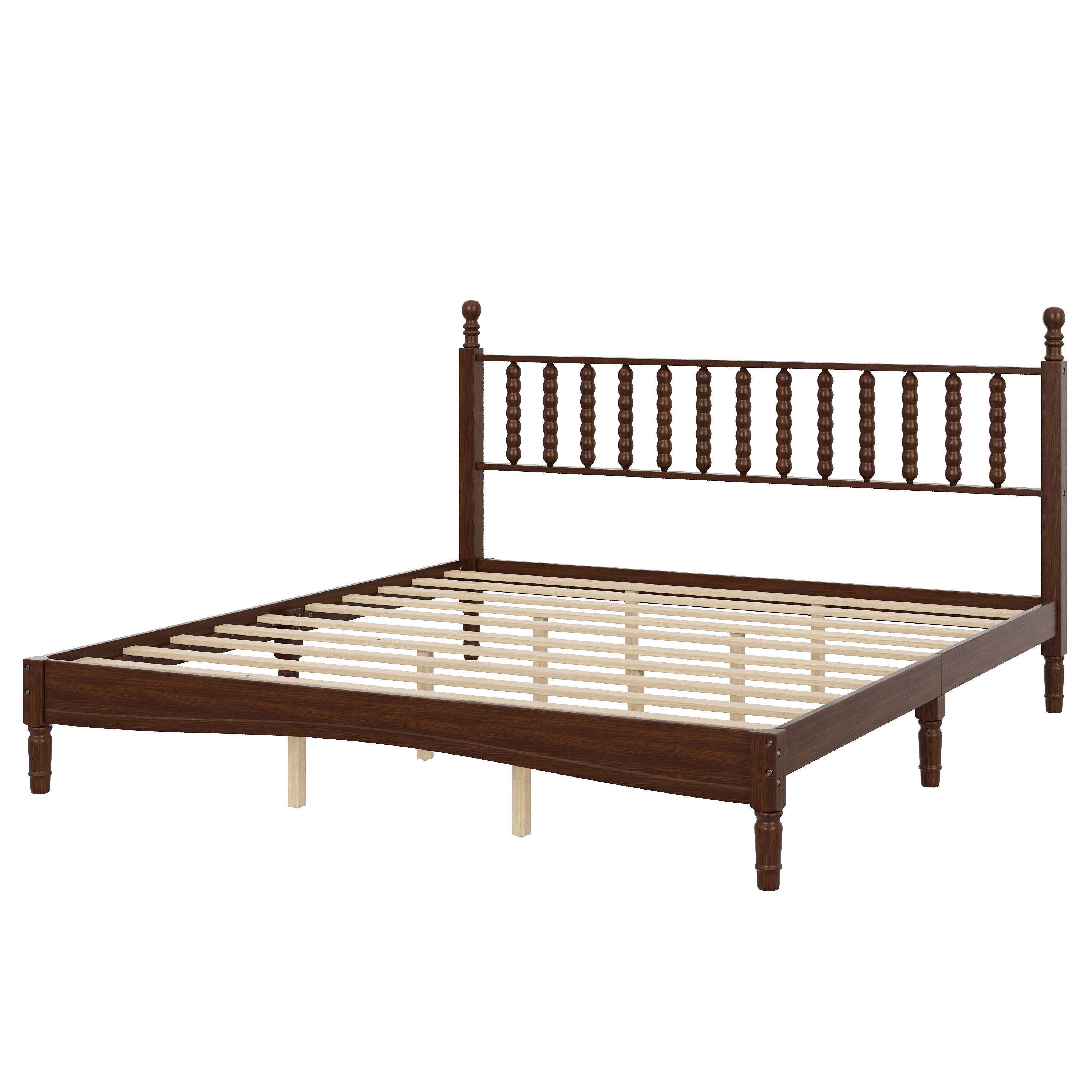 39F Inc. - Wholesale Bed - Retro Wood Platform Bed King/Queen/Full & Nightstand, Walnut27