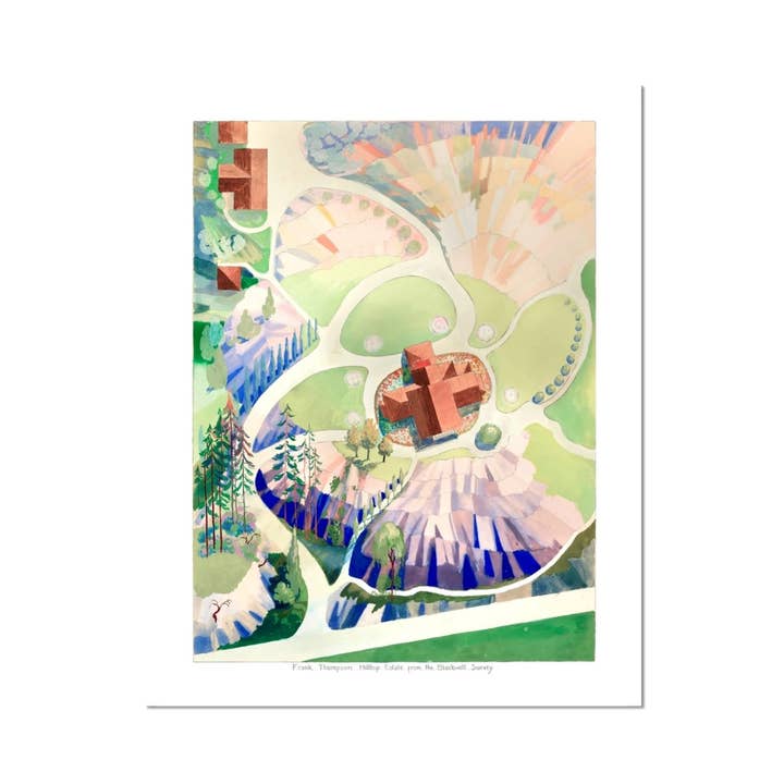 Impressão de belas artes de Hilltop Estate por atacado de Cynefn