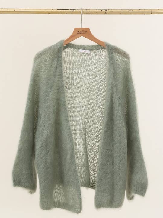 NAÏS PARIS - Wholesale Cardigan - Women's - LOOSE MID-LENGTH CARDIGAN IN 80% KID MOHAIR11