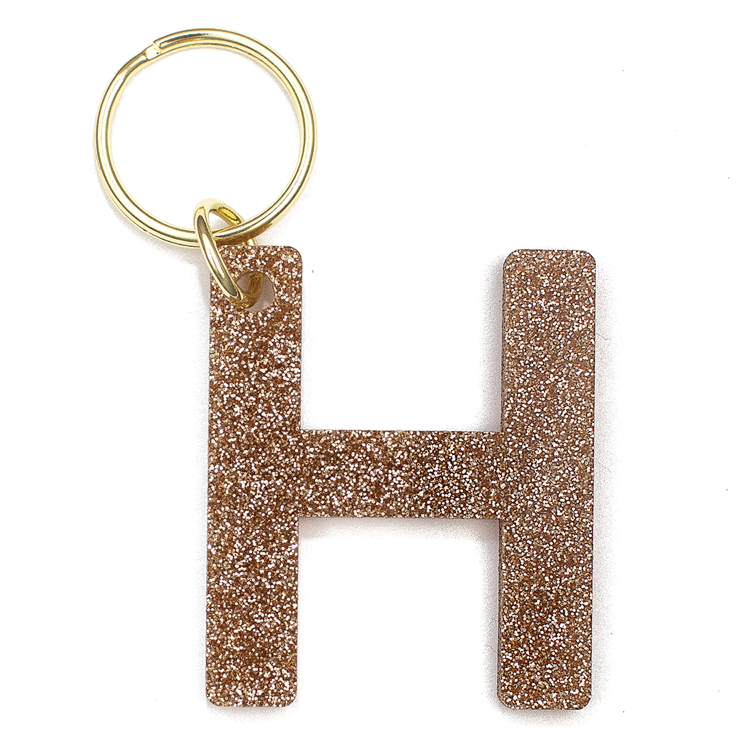 Lucky Feather – wholesale Keychain – Women's – Glitter Keychain - Letter - H1