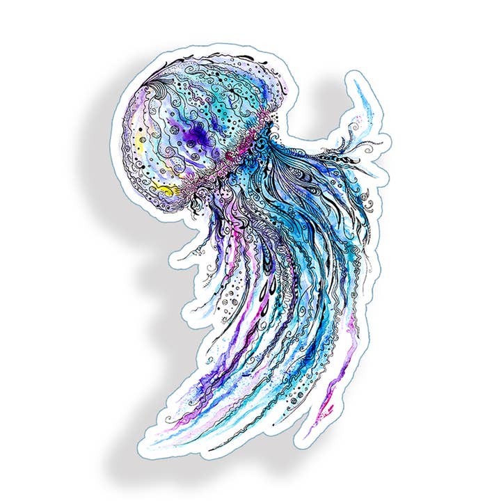 Jellyfish Watercolor Sticker for wholesale by Real Sticky
