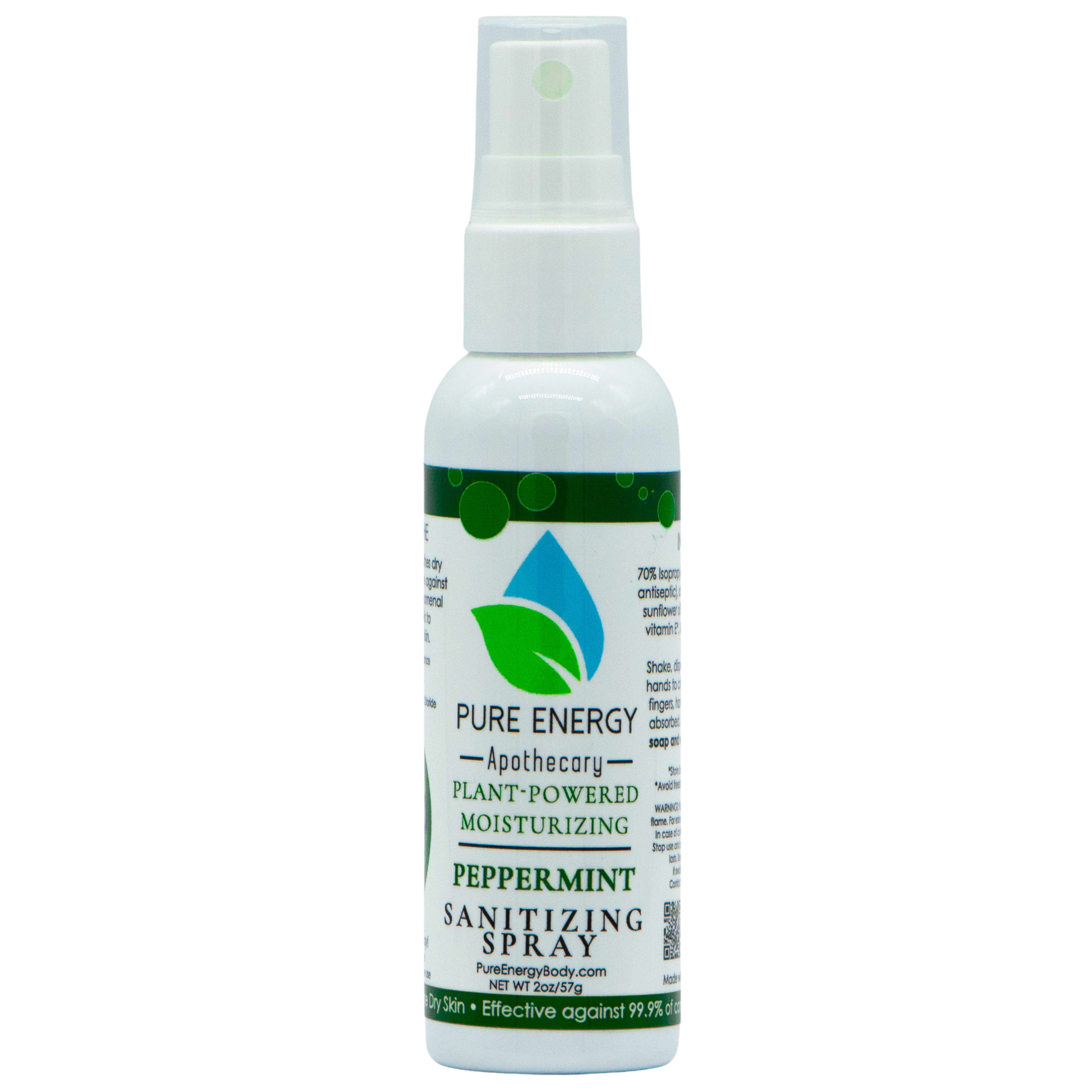 Pure Energy Apothecary – wholesale Hand sanitiser – Hand Sanitizer Spray - 2 oz Travel Size (Peppermint)0