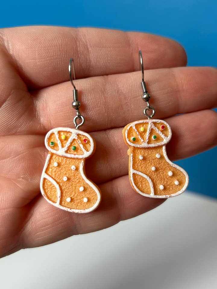 Lebkuchen-Ohrringe, Strümpfe, Weihnachtsohrringe für den Großhandel von Alien Bratz
