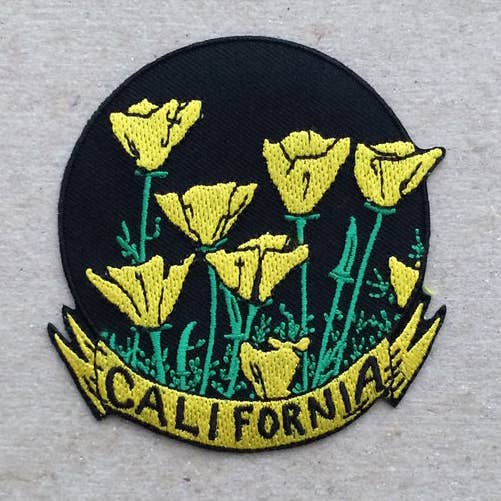 California Poppy – Embroidered Patch for wholesale by Salted Teeth