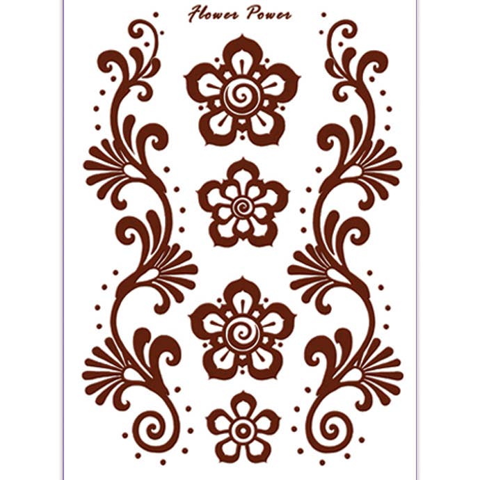 Tattoo Body Art Flower Power for wholesale by Mandala Arts