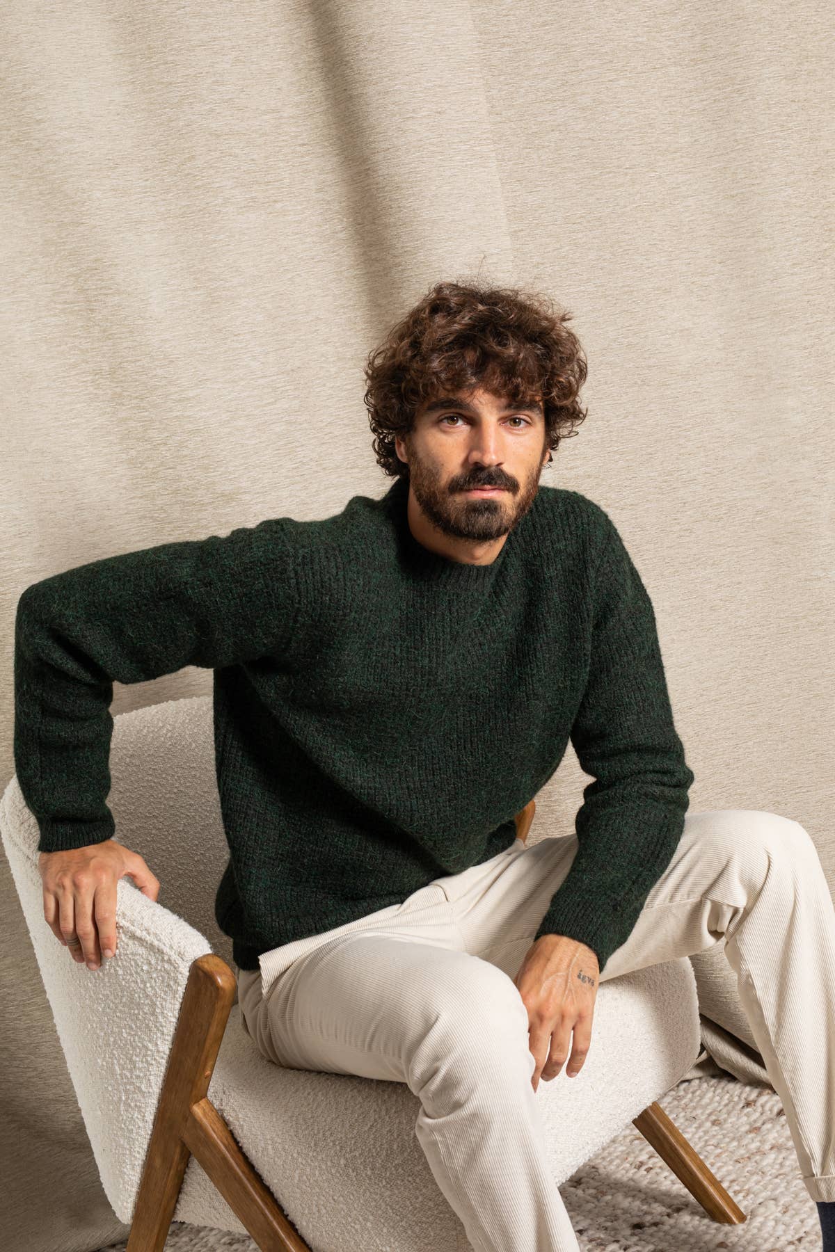 JAQK - Wholesale Knit Sweater - Men's - Khaki Avalanche sweater4