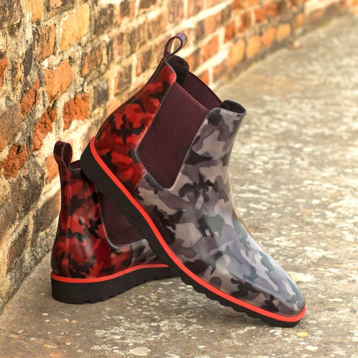 Monza Patina Chelsea-Stiefel für Herren, Grau/Burg Camo für den Großhandel von DapperFam