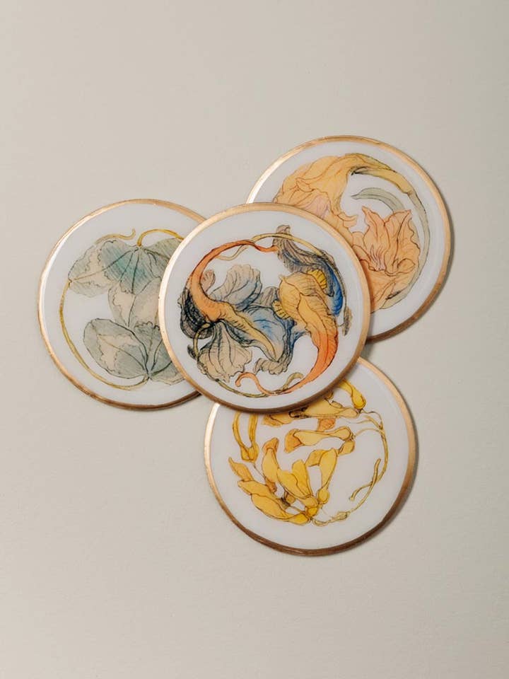 S/4 coasters Art nouveau for wholesale by Chehoma USA