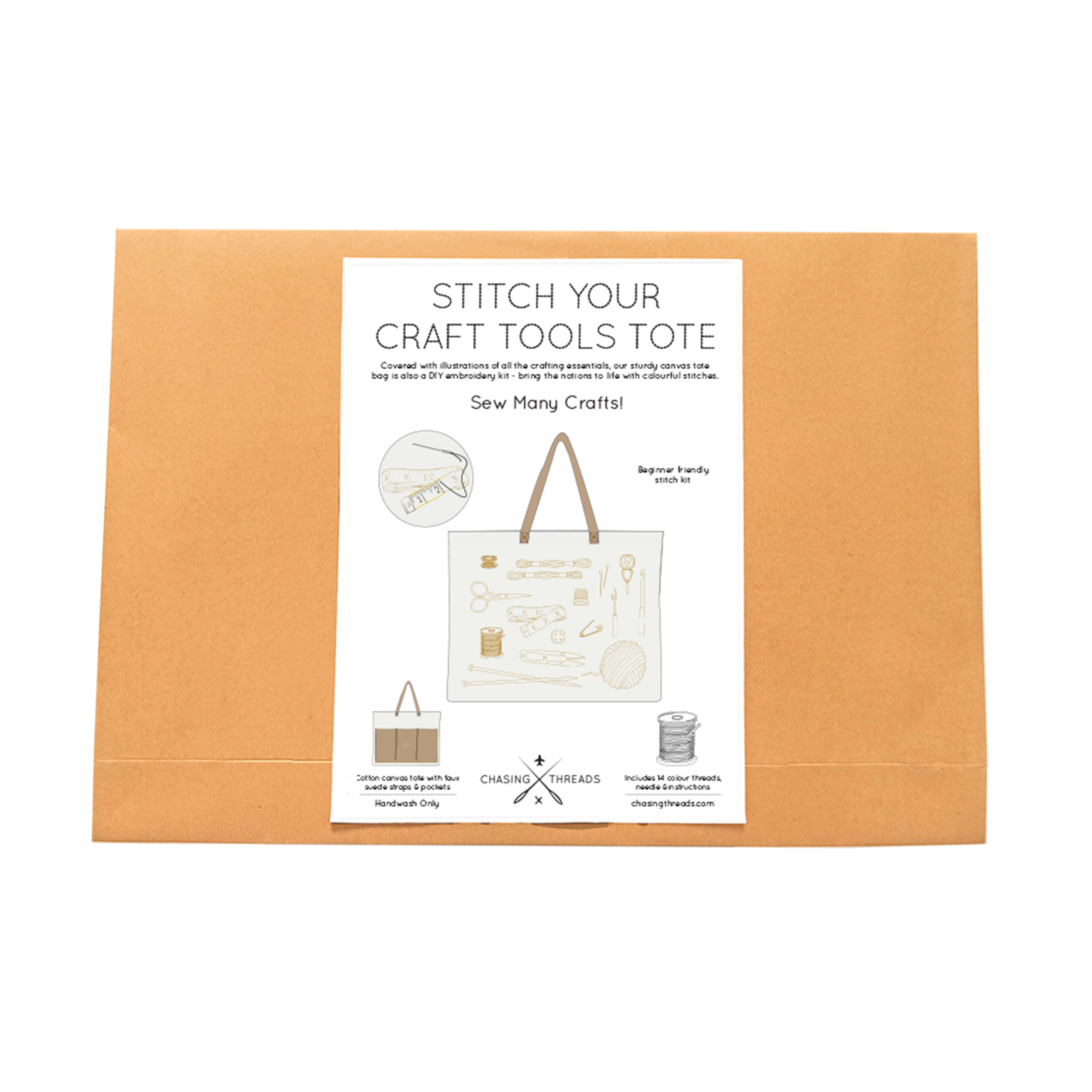 Chasing Threads – wholesale Tote bag – Women's – Stitch Your Craft Tools Tote Bag- Embroidery Kit project bag12